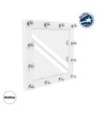 GloboStar® MAKEUP MIRROR-80x80-4 Μοντέρνος Καθρέπτης Μακιγιάζ με Πλαίσιο Φυσικού Ξύλου με Διακόπτη On-Off 12 x E27 AC220-240V - Μ80 x Π7 x Υ80cm - Λευκή Λάκα